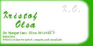 kristof olsa business card